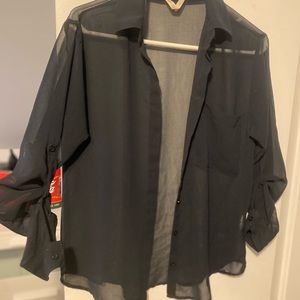 Brand new Garage long sleeve see-through button up